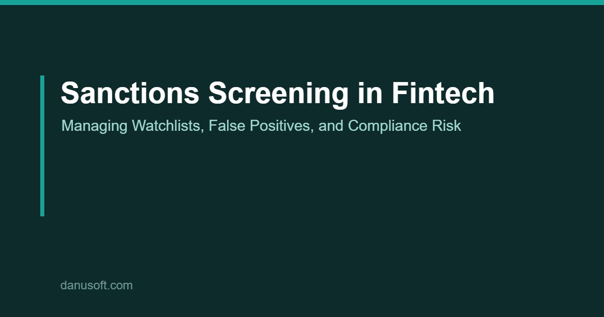 Banner illustrating sanctions and watchlist screening in fintech compliance programs